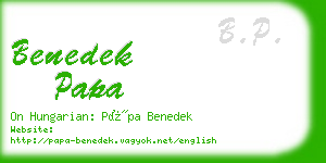 benedek papa business card